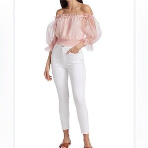 Alice + Olivia Caprina Off The Shoulder Crop Top Sz XS